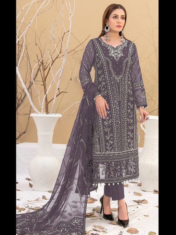 Purple Georgette Pant Suit 189587